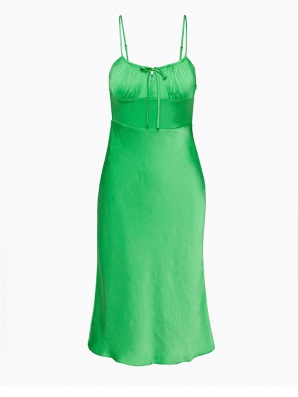 NWT Wilfred Aritzia bellow midi Dress gloss green Vert Brillant Size 2